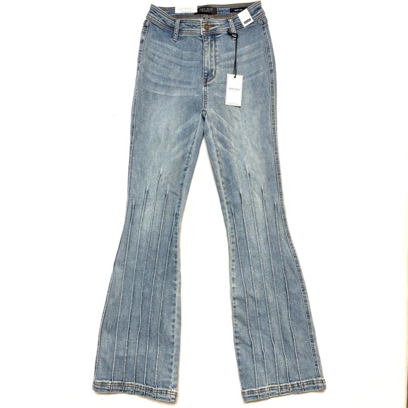 Judy Blue Bootcut Jeans Women 26 High Waist Western Boho Stretch Retro Artsy NWT - Picture 2 of 11